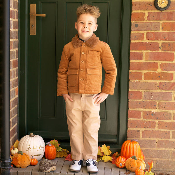 Camel Corduroy & Shearling Jacket Rachel Riley US