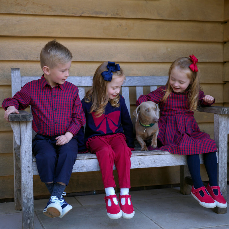 Navy Bow Intarsia Sweater Rachel Riley US