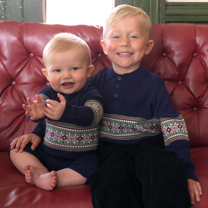 Navy Fairisle Collar Sweater Rachel Riley US