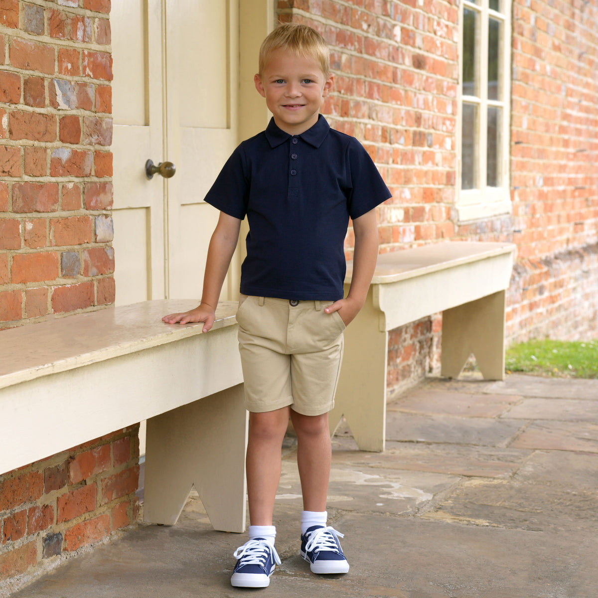Navy Pique Polo Shirt Rachel Riley US