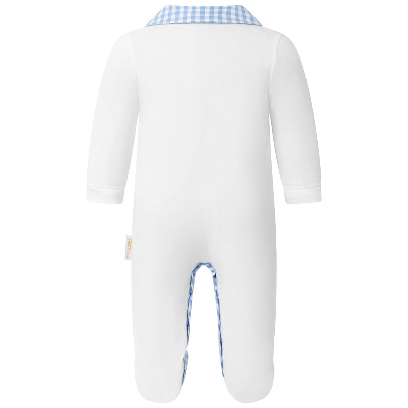 Blue Gingham Check Babygro