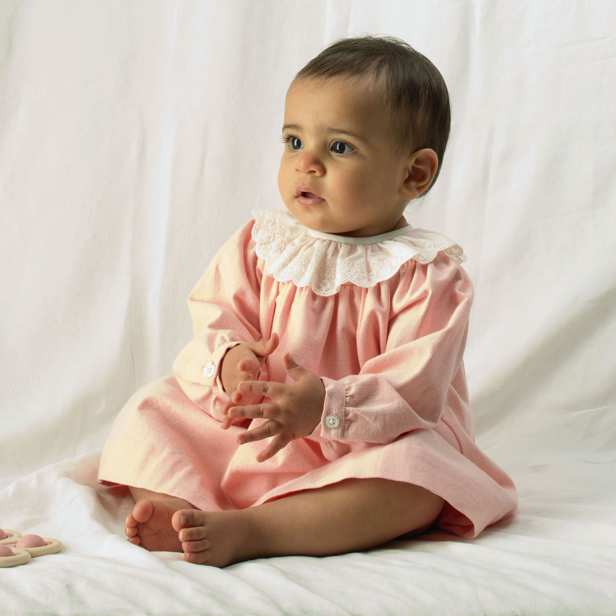 Flannel Dress with Broderie Collar Rachel Riley US