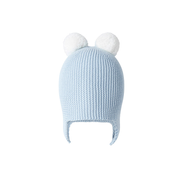 Blue Pom Pom Hat