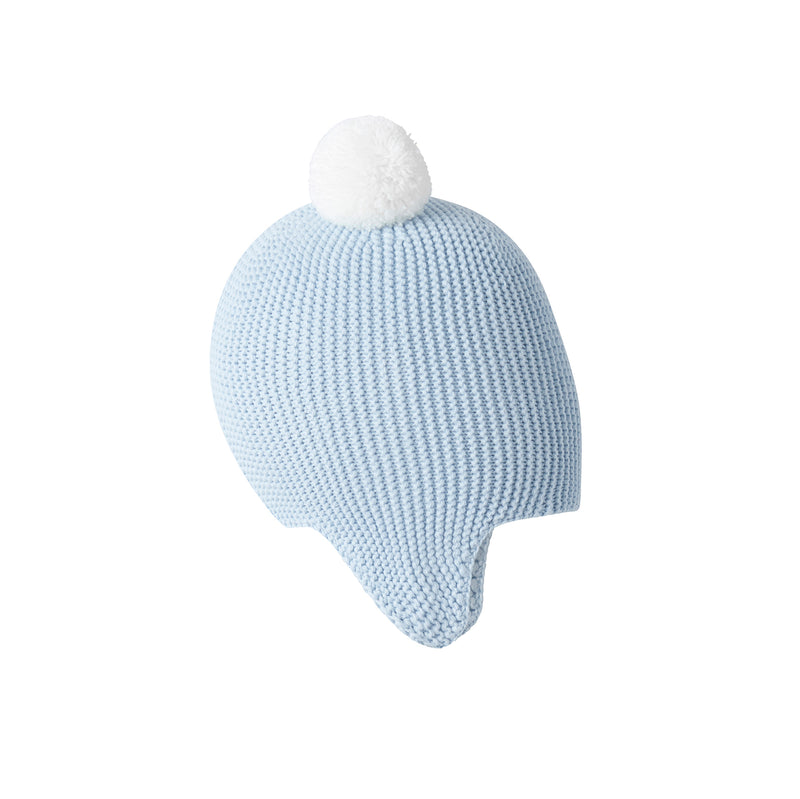 Blue Pom Pom Hat