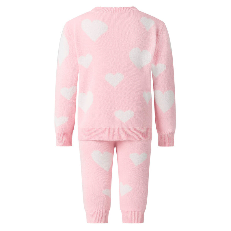 Heart Knit Cardigan & Leggings Set