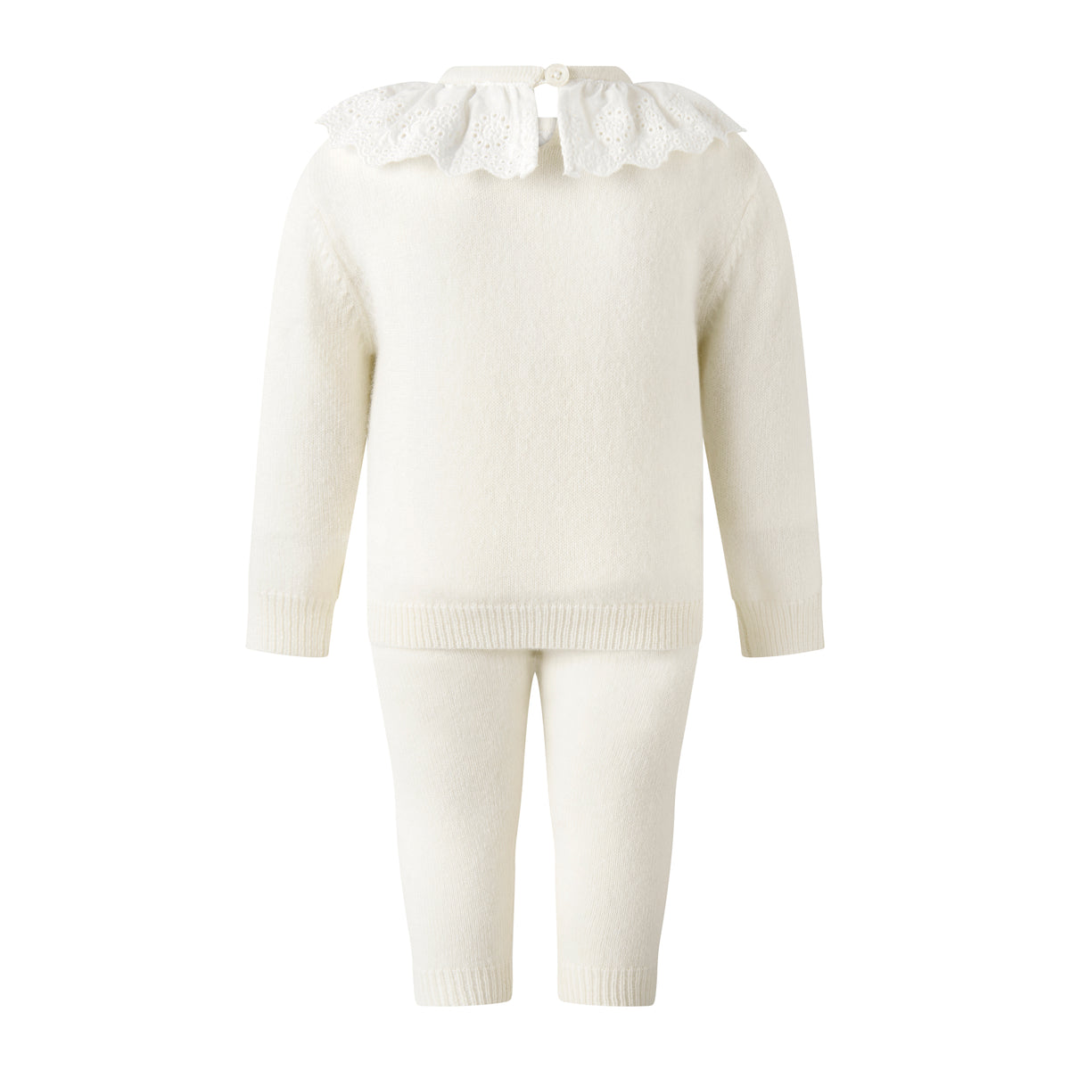 Ivory Cashmere Set with Broderie Collar Rachel Riley US
