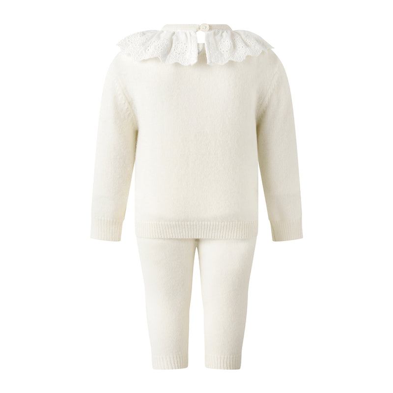 Ivory Cashmere Set with Broderie Collar Rachel Riley US