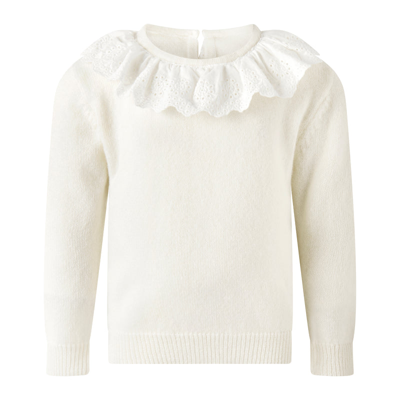 Ivory Cashmere Set with Broderie Collar Rachel Riley US