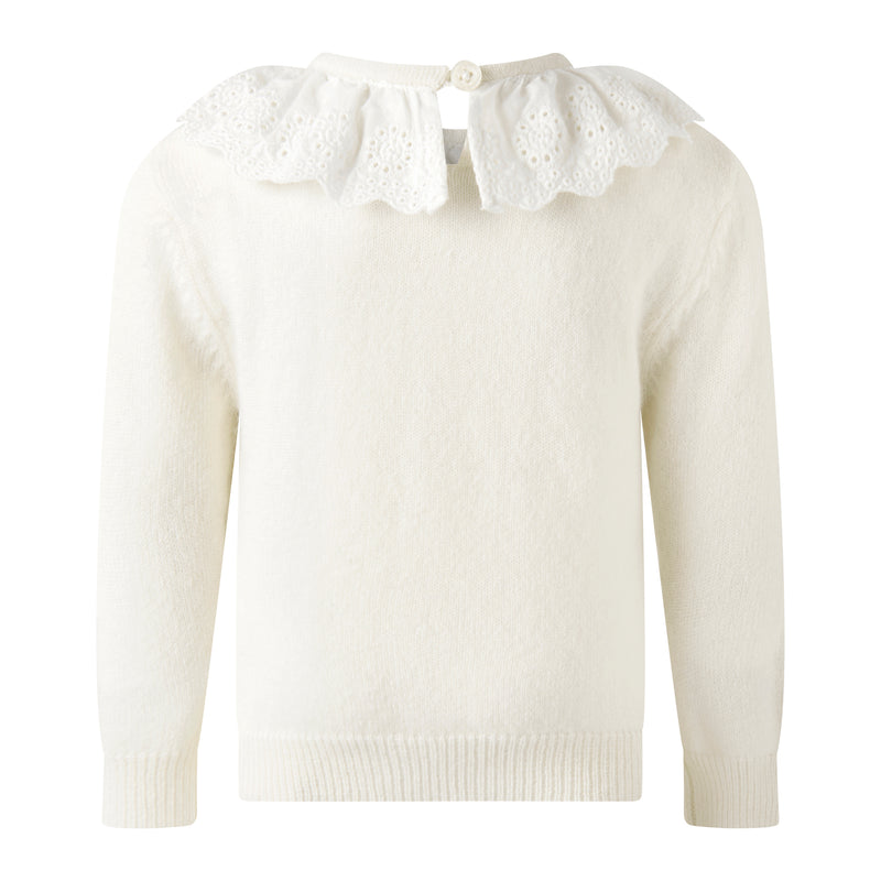 Ivory Cashmere Set with Broderie Collar Rachel Riley US