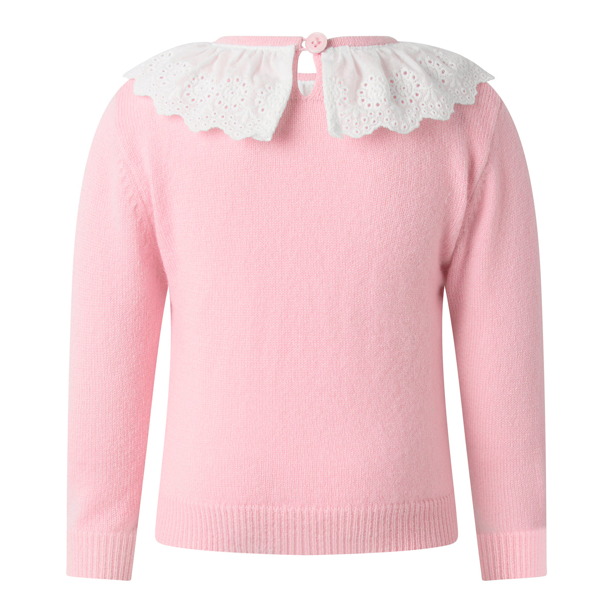 Pink Cashmere Set with Broderie Collar Rachel Riley US