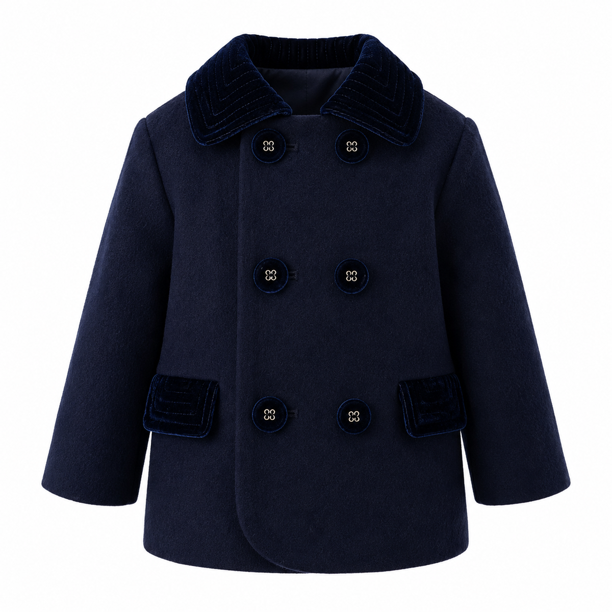 Navy Double Breasted Coat Rachel Riley US