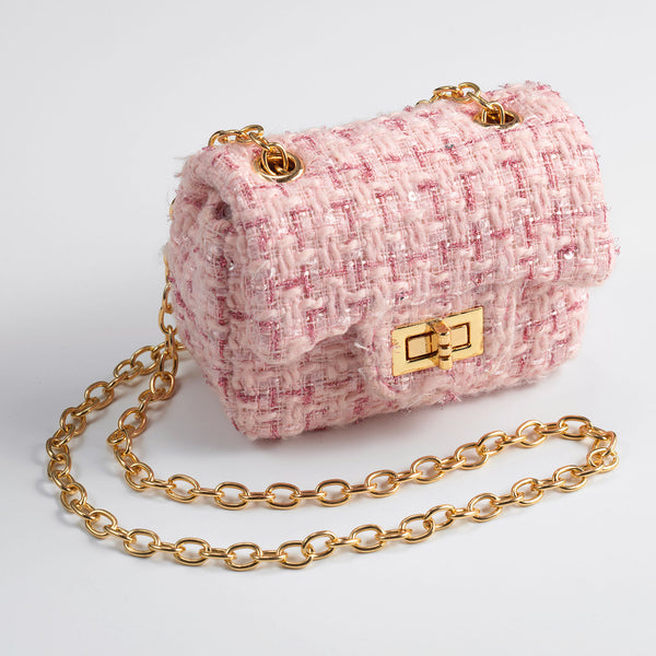 Pink Tweed Cross Body Bag Rachel Riley US