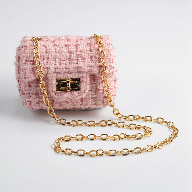Pink Tweed Cross Body Bag Rachel Riley US