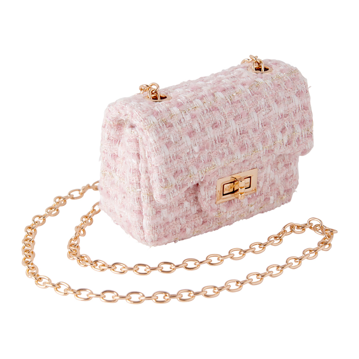 Pale Pink Tweed Cross Body Bag Rachel Riley US