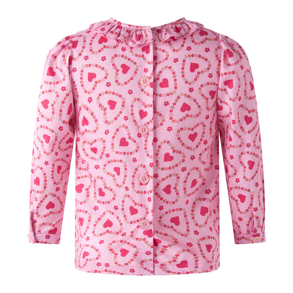 Floral Heart Frill Blouse