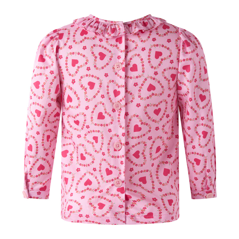 Floral Heart Frill Blouse