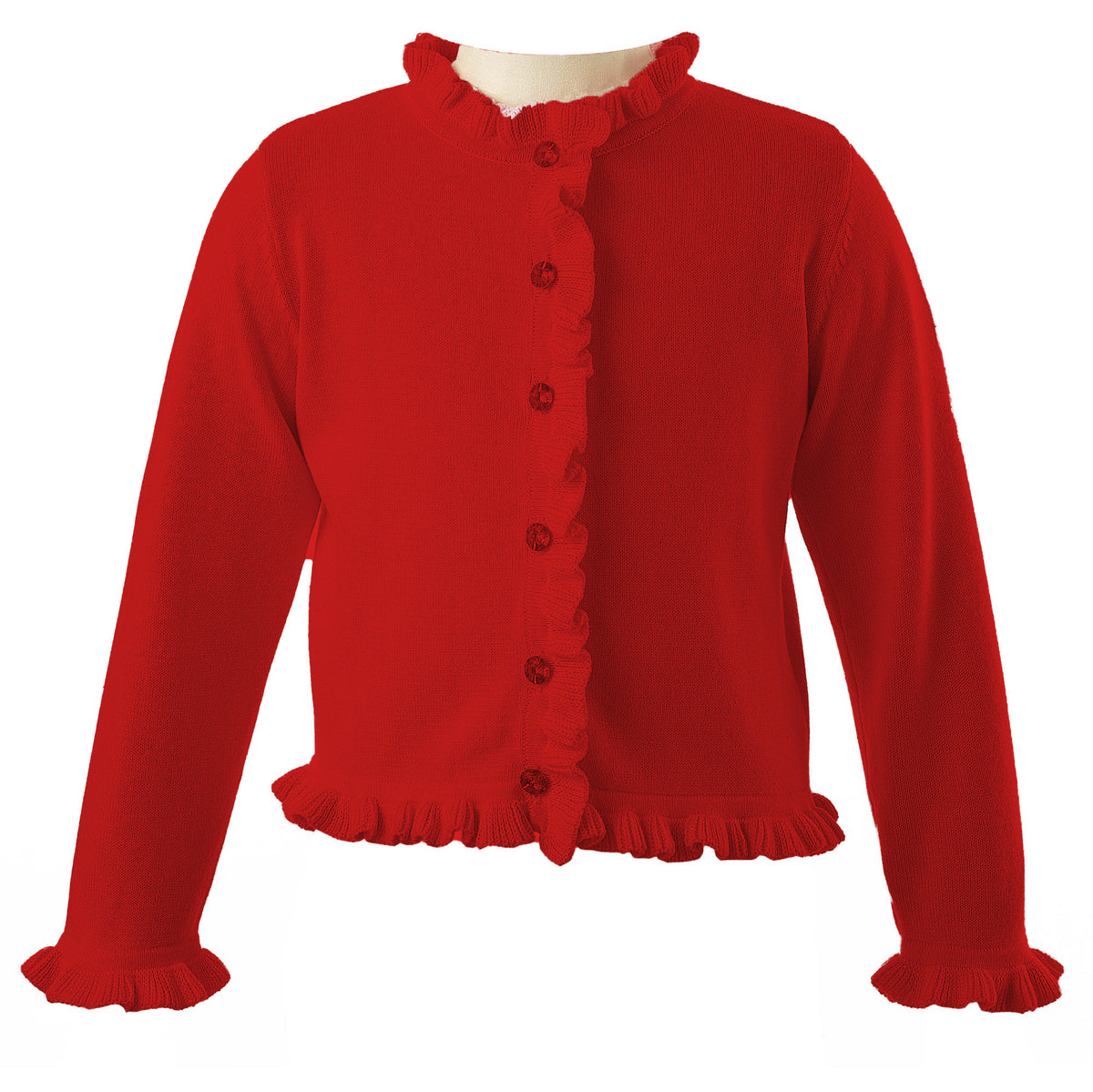 Red Frill Cardigan Rachel Riley US