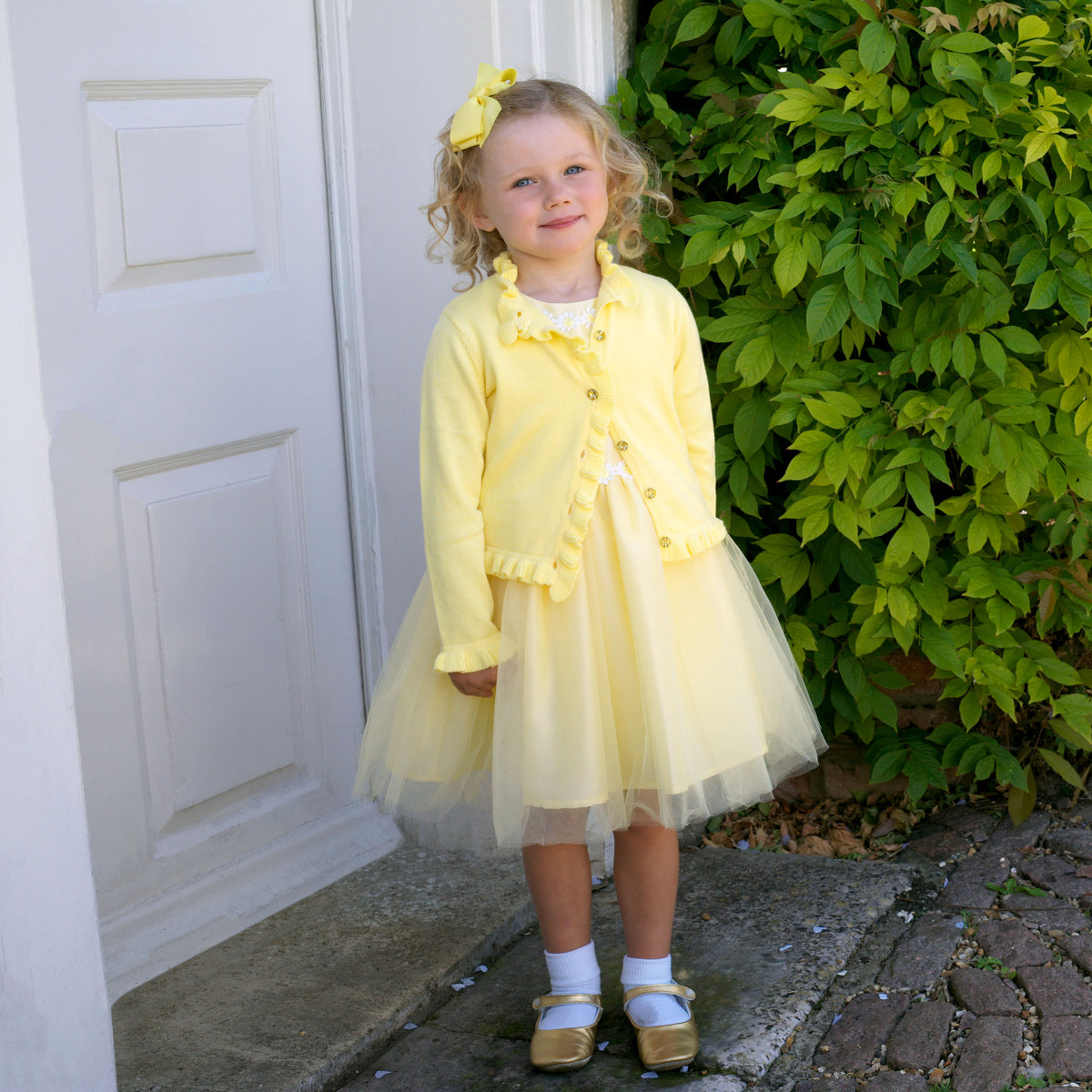 Yellow Frill Cardigan Rachel Riley US