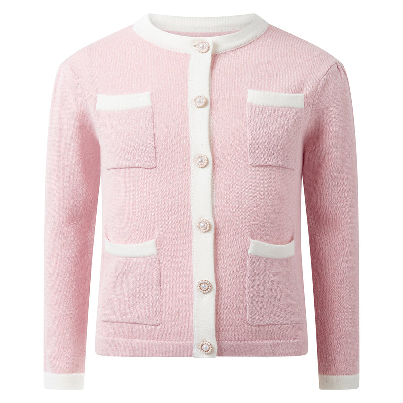 Pink Knit Pocket Cardigan Rachel Riley US