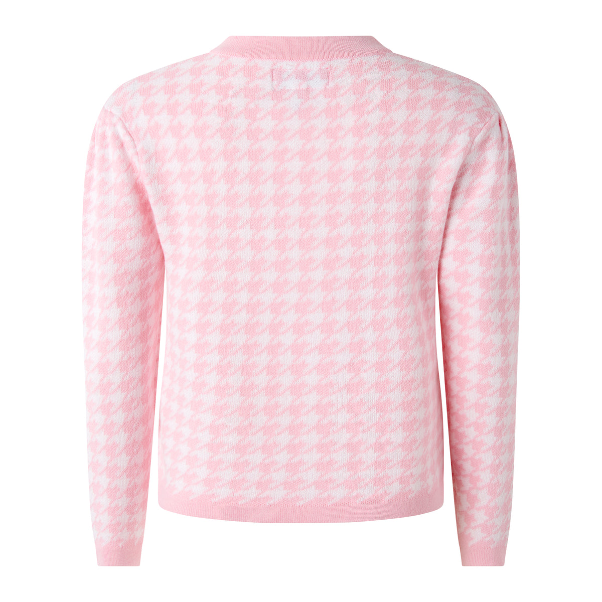 Pink Houndstooth Cardigan