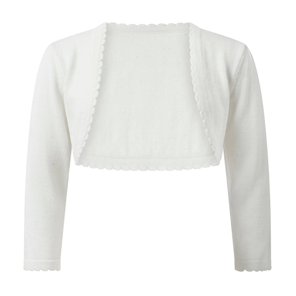 Ivory Sparkle Scalloped Bolero Rachel Riley US