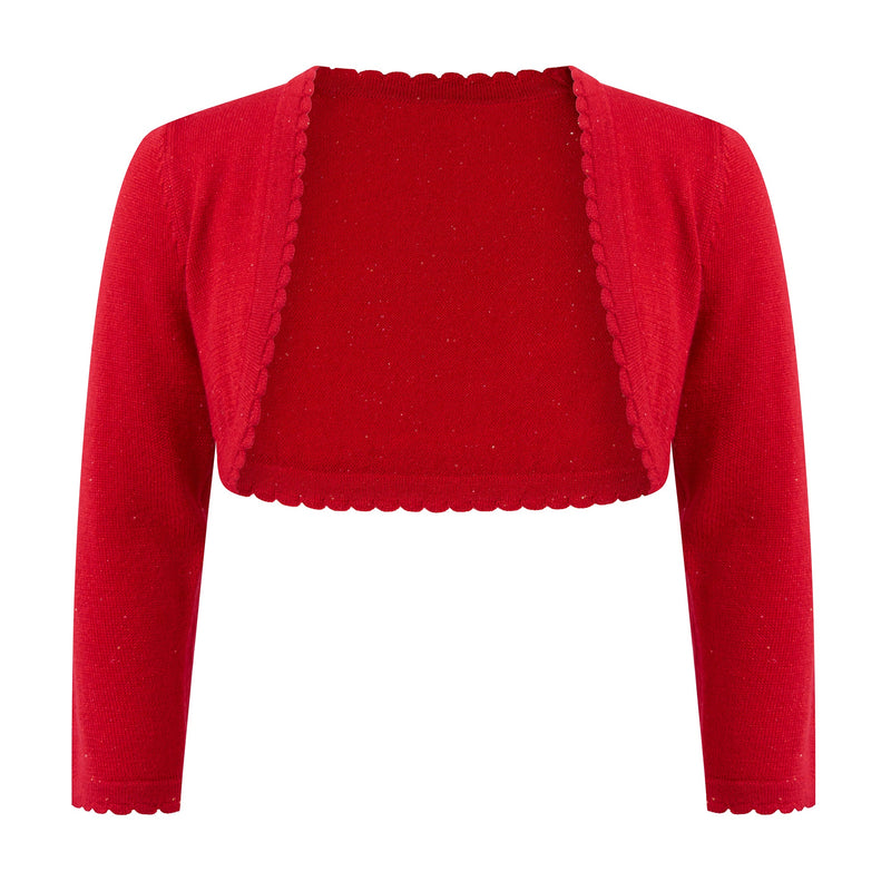 Red Sparkle Scalloped Bolero Rachel Riley US
