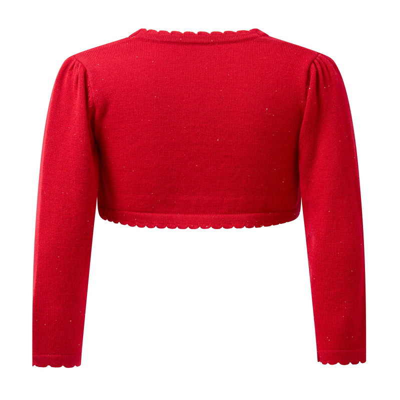 Red Sparkle Scalloped Bolero Rachel Riley US