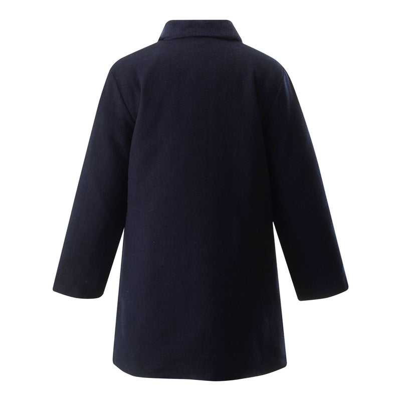 Navy Velvet Trim Dress Coat Rachel Riley US