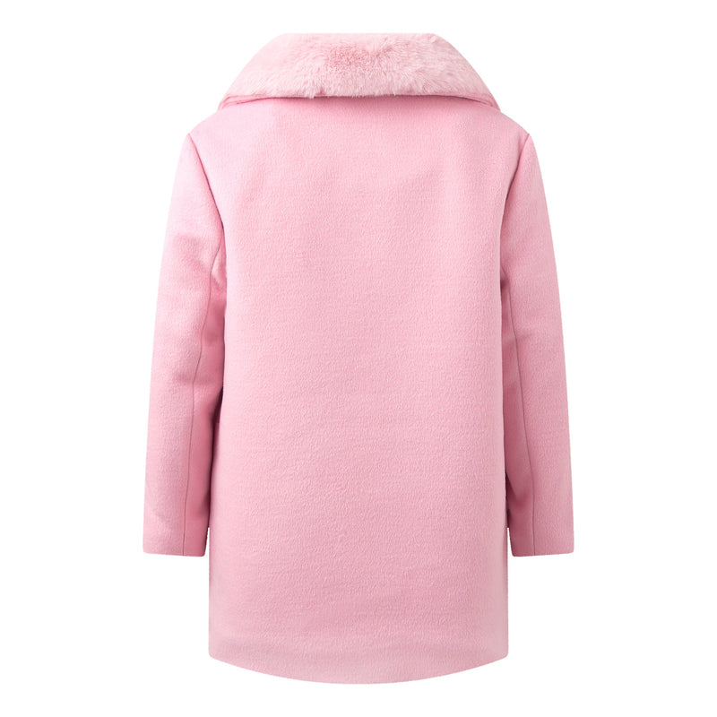 Pink Faux Fur Collar Coat Rachel Riley US