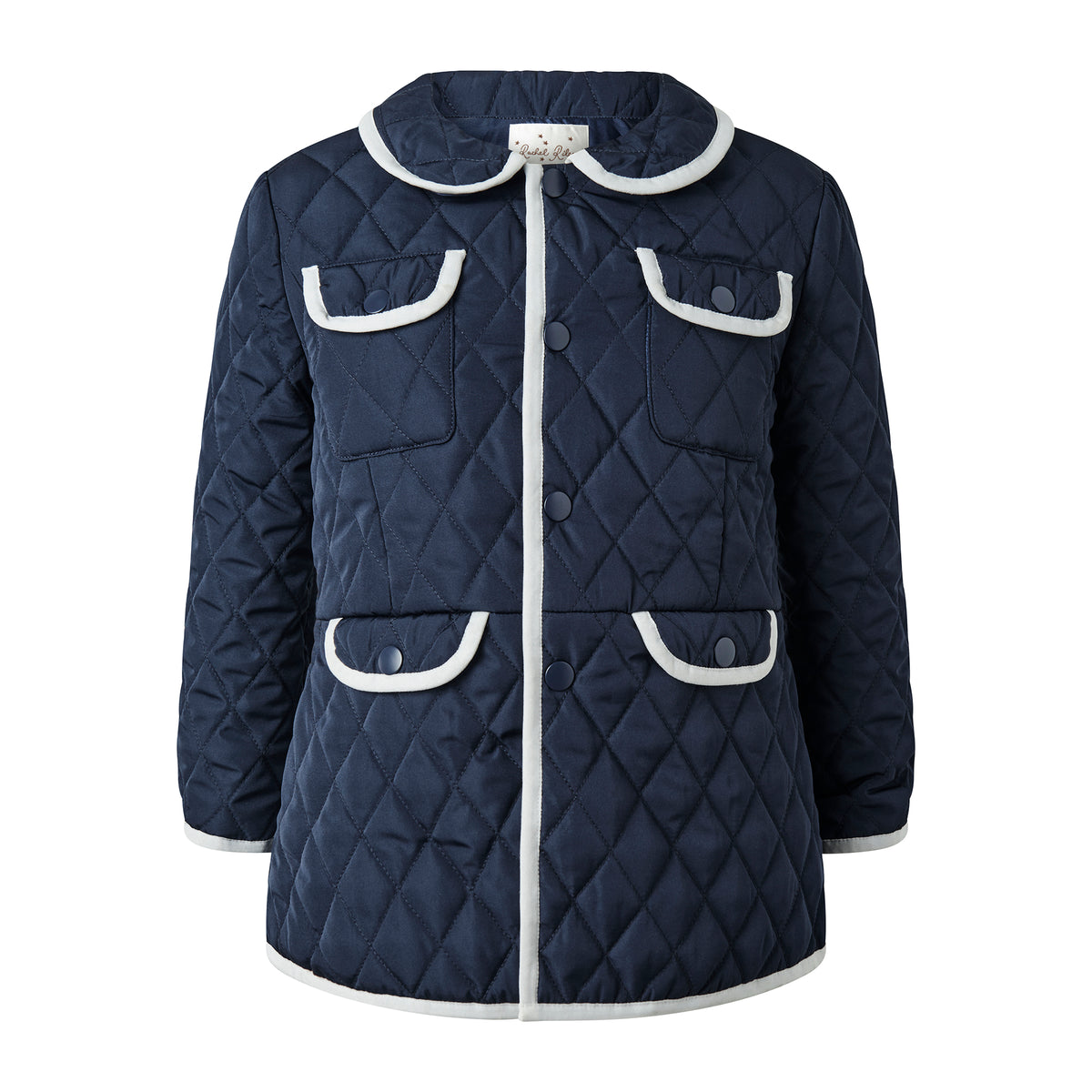 Two-tone Quilted Jacket, Navy Rachel Riley US