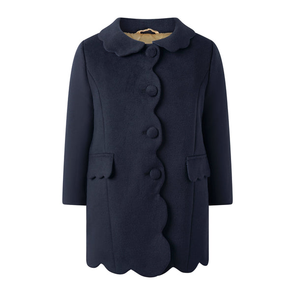 Navy Scalloped Dress Coat Rachel Riley US