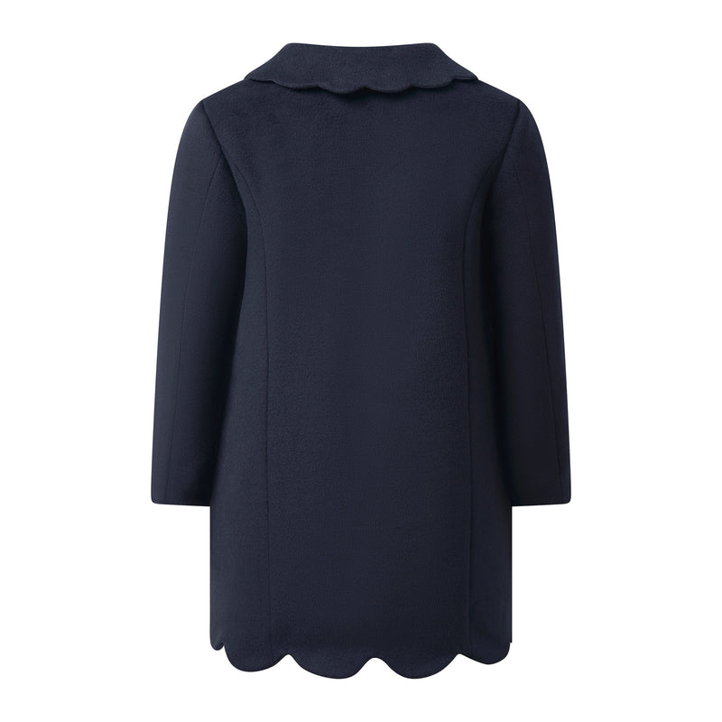 Navy Scalloped Dress Coat Rachel Riley US