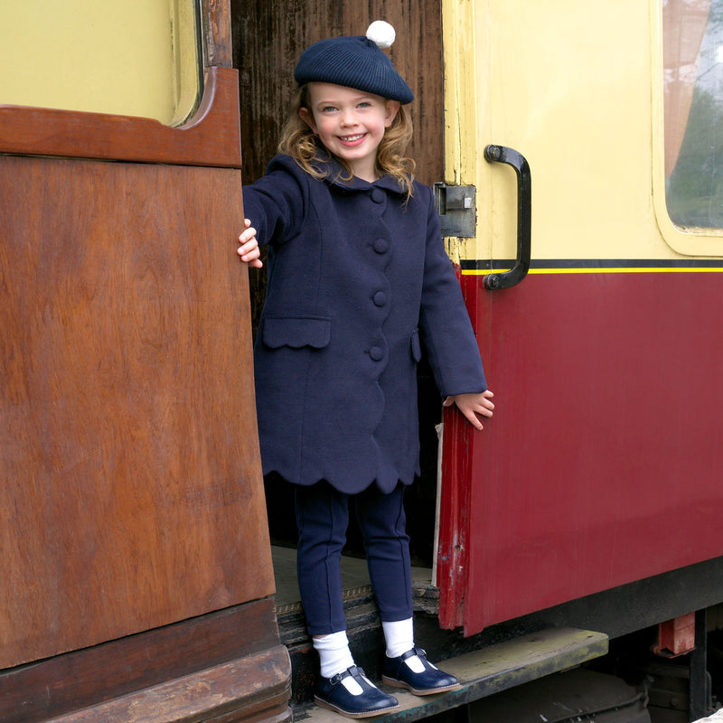 Navy Scalloped Dress Coat Rachel Riley US