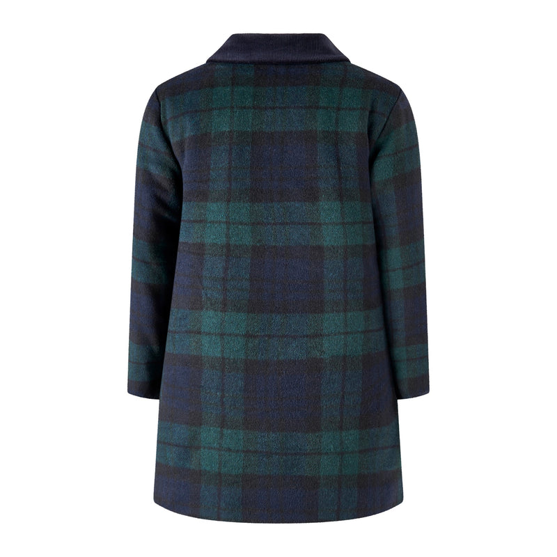 Blackwatch Plaid Velvet Trim Coat Rachel Riley US