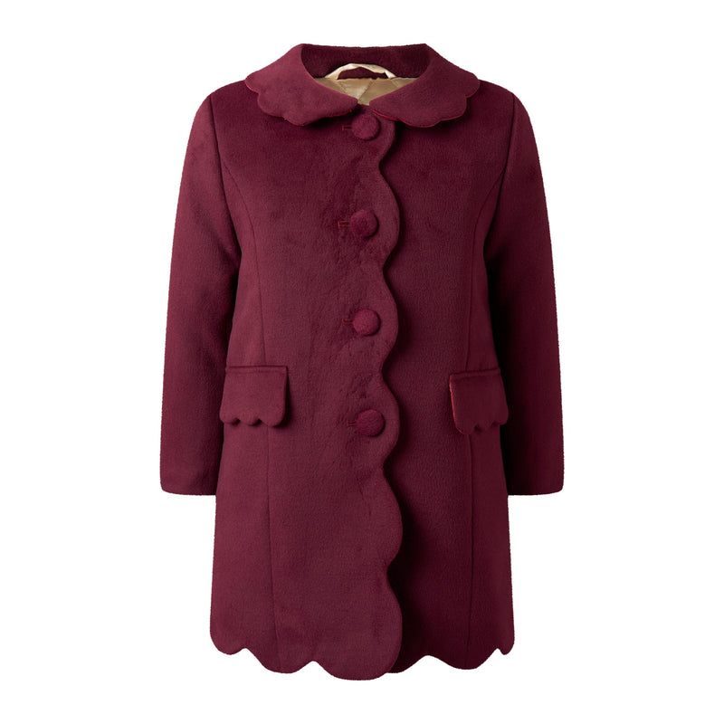 Burgundy Scalloped Dress Coat Rachel Riley US