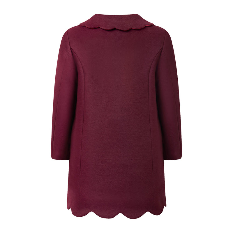Burgundy Scalloped Dress Coat Rachel Riley US