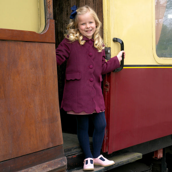 Burgundy Scalloped Dress Coat Rachel Riley US