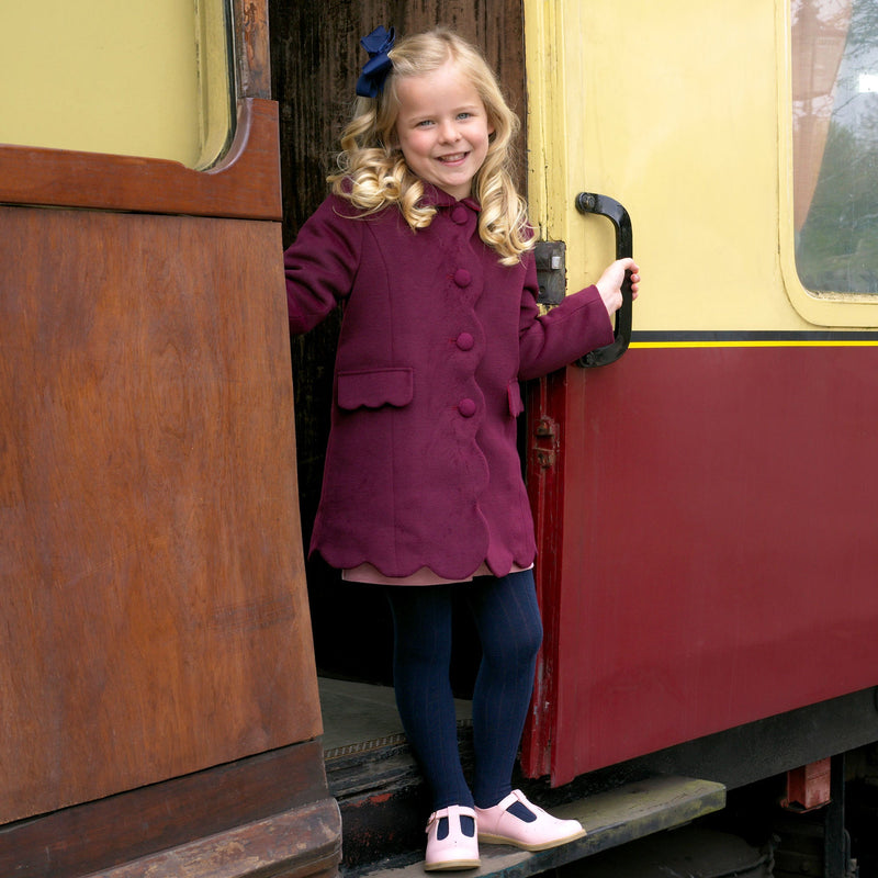 Burgundy Scalloped Dress Coat Rachel Riley US