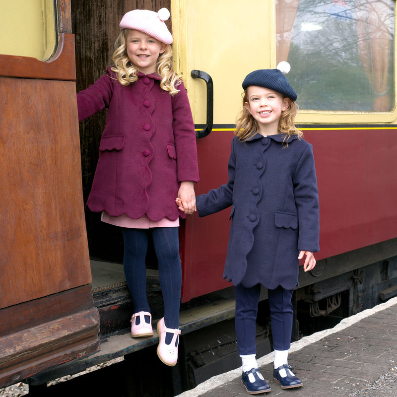 Burgundy Scalloped Dress Coat Rachel Riley US