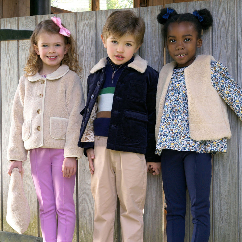 Navy Corduroy & Shearling Jacket Rachel Riley US