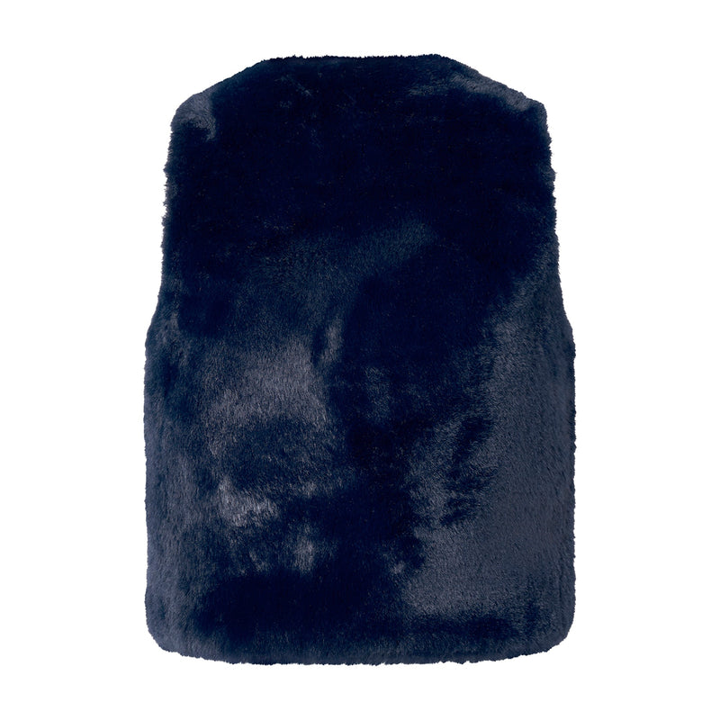 Navy Faux Fur Vest