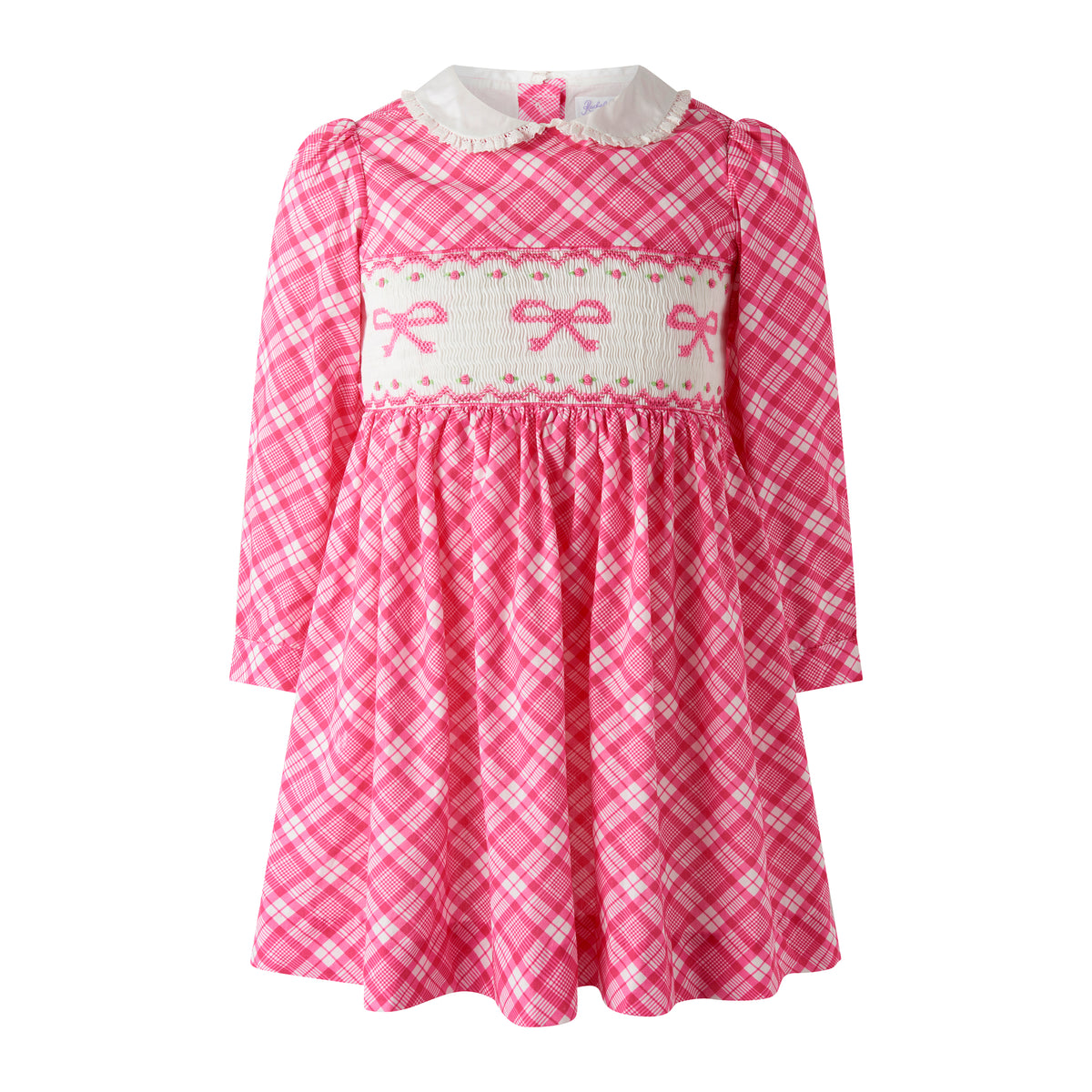 Bow Smocked Check Dress Rachel Riley US