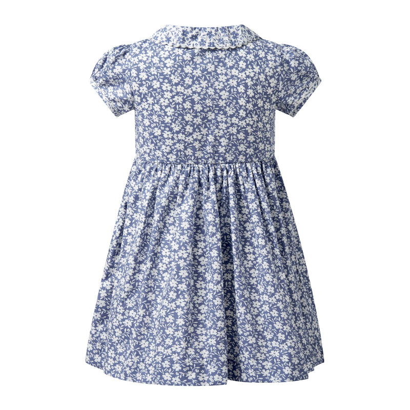 Blue Floral Button-Front Dress Rachel Riley US