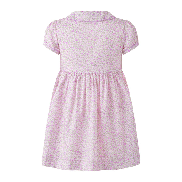 Purple Ditsy Floral Button-Front Dress