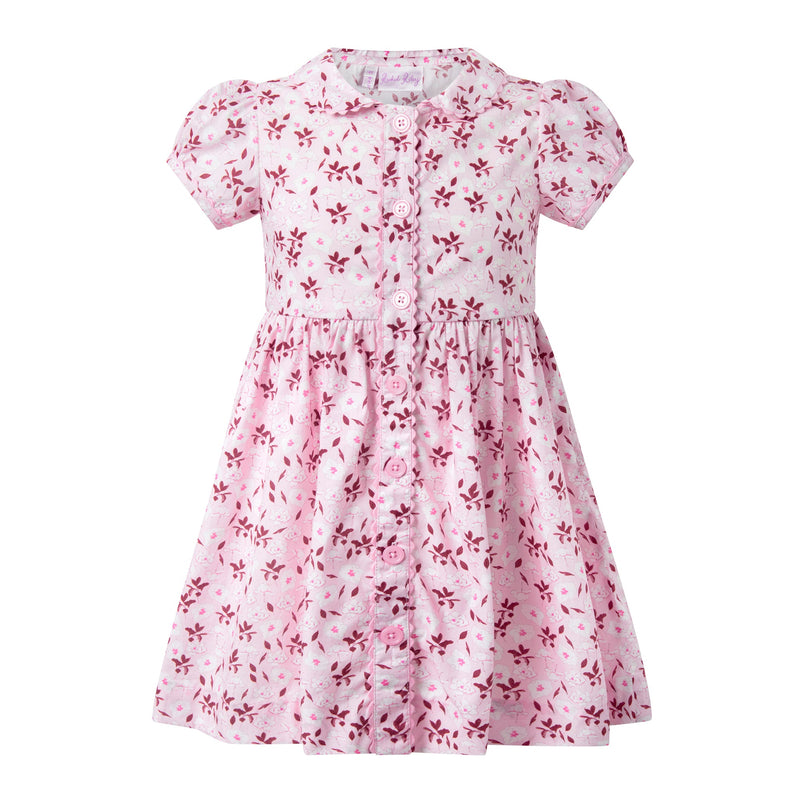 Light Pink Floral Button-Front Dress Rachel Riley US