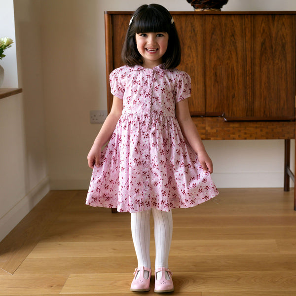 Light Pink Floral Button-Front Dress Rachel Riley US