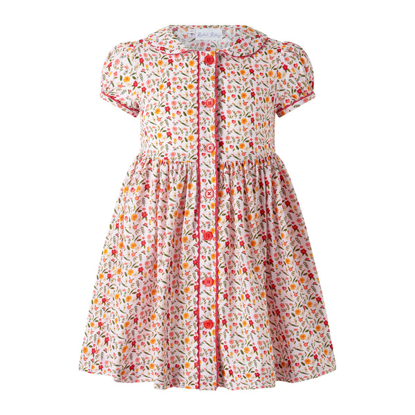 Floral Butterfly Button-Front Dress