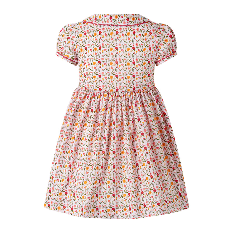 Floral Butterfly Button-Front Dress