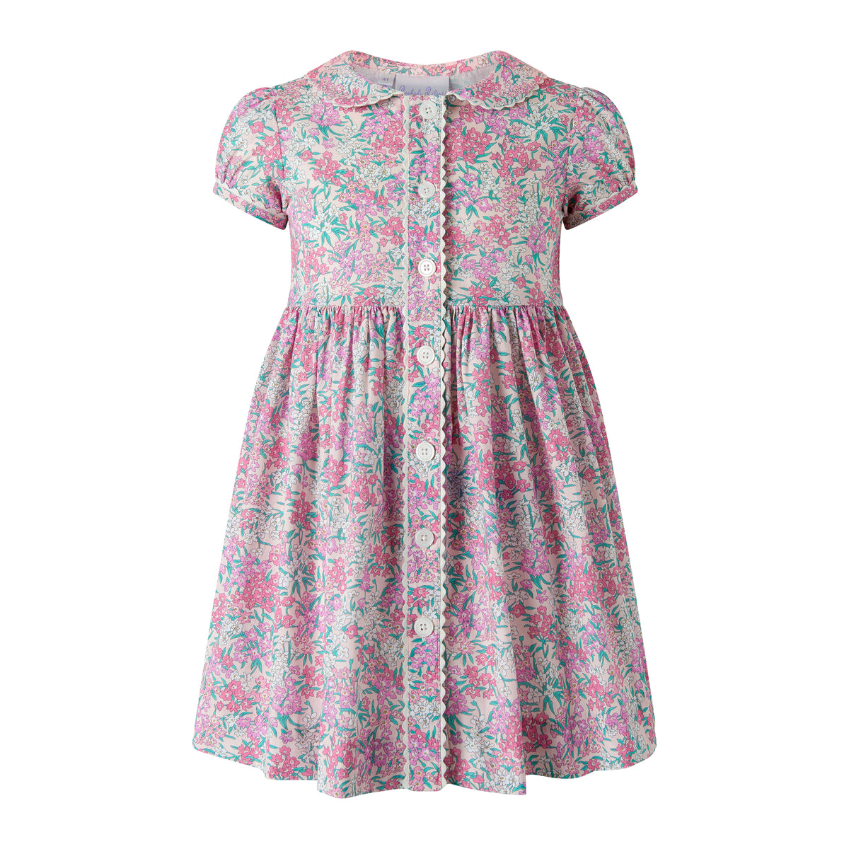 Pink Floral Button-Front Dress Rachel Riley US