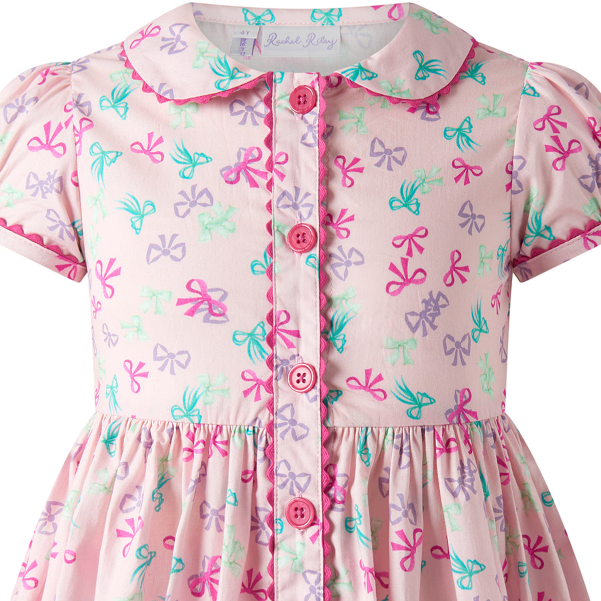 Bow Button-Front Dress Rachel Riley US